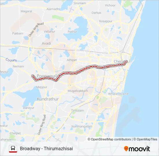 101X Bus Line Map