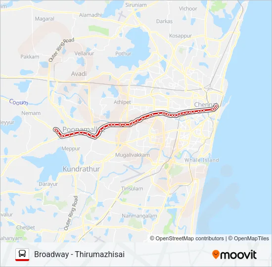101X Bus Line Map