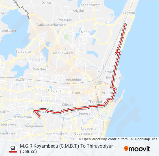 Chennai To Neyveli Route Map 101 Route: Schedules, Stops & Maps - Thiruvotriyur (Deluxe) (Updated)