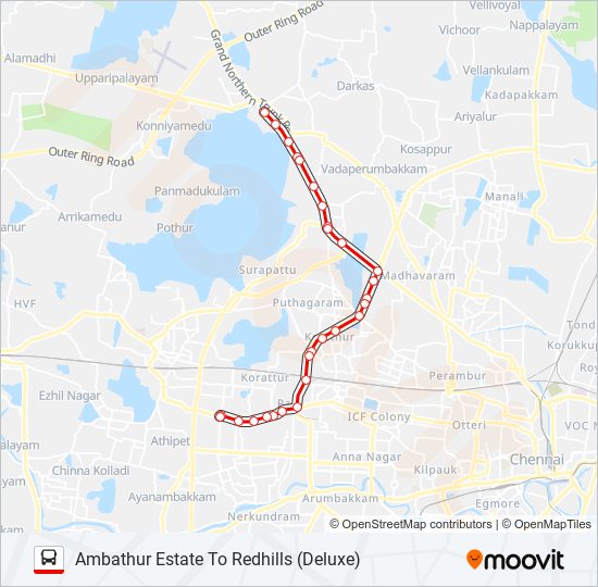 104 bus Line Map