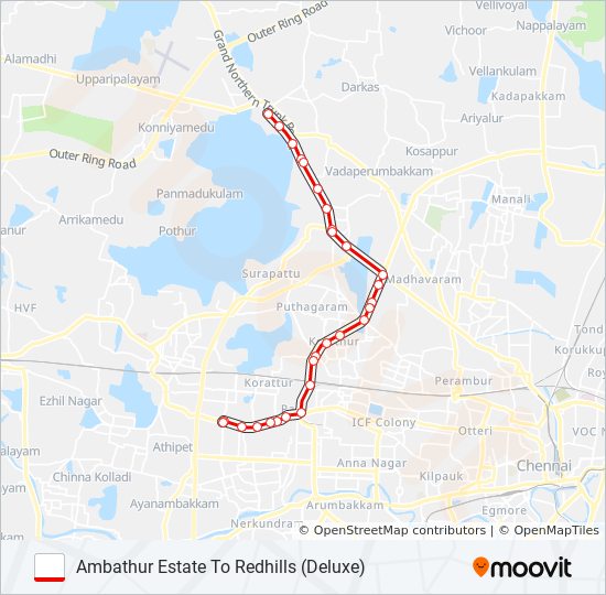 104 Route: Schedules, Stops & Maps - Redhills (Deluxe) (Updated)