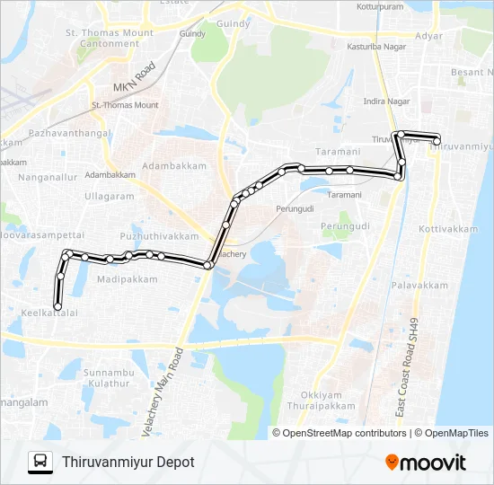 M1 Bus Line Map