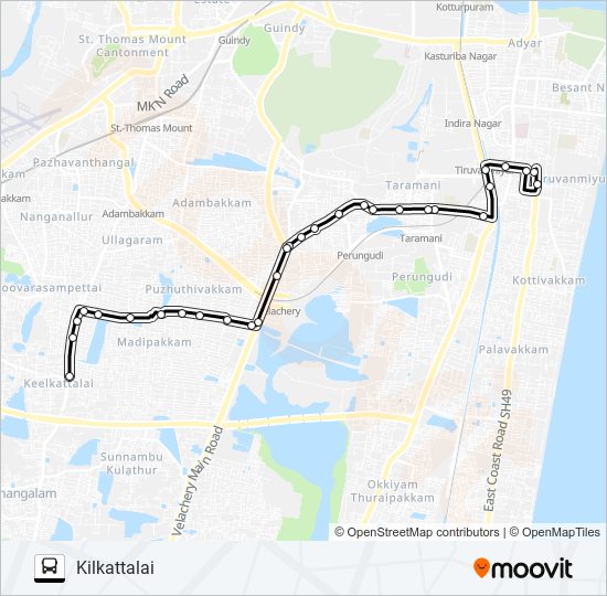 M1 bus Line Map