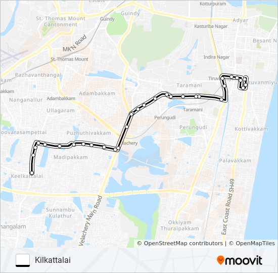 M1 bus Line Map