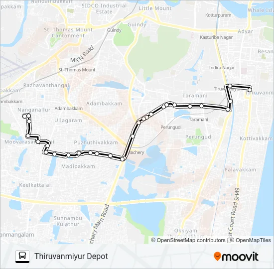 M1 Bus Line Map