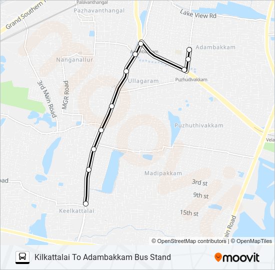 M1 bus Line Map