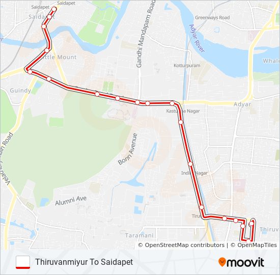 v51 Route: Schedules, Stops & Maps - Saidapet (Updated)