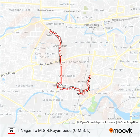 V51 Bus Line Map