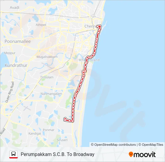 102X Bus Line Map