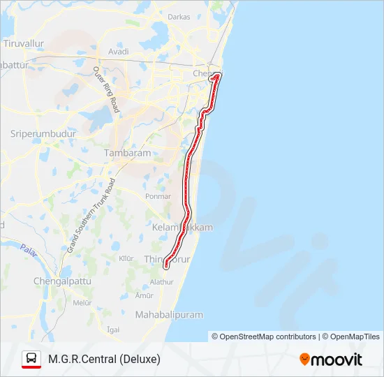 102X Bus Line Map