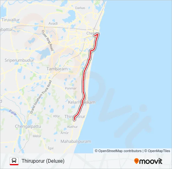 102X Bus Line Map