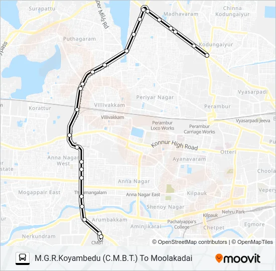 114 Bus Line Map