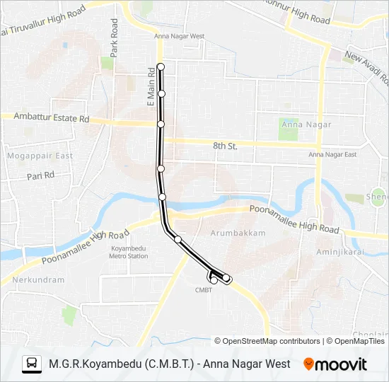 114 Bus Line Map