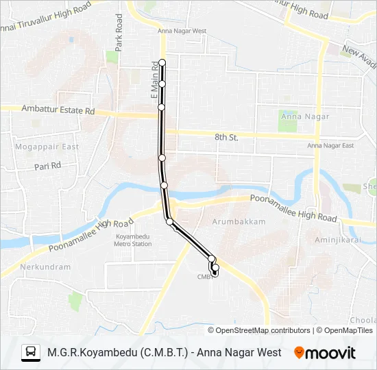 114 Bus Line Map