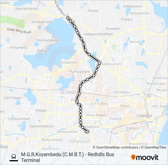 114 Bus Line Map