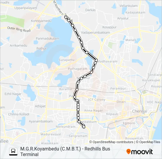 114 Bus Line Map