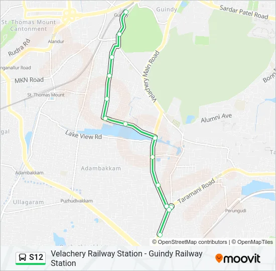 S12 Bus Line Map
