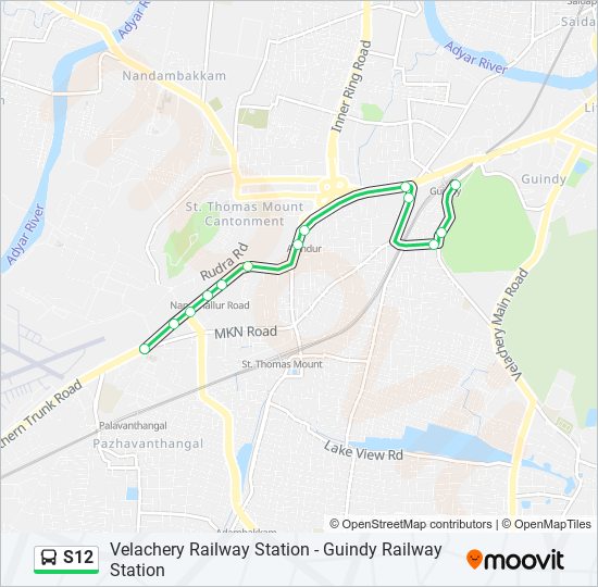 S12 bus Line Map