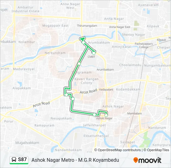 S87 Bus Line Map
