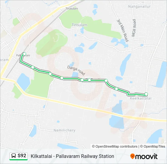 S92 Bus Line Map