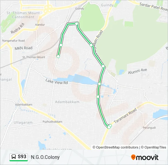 S93 Bus Line Map