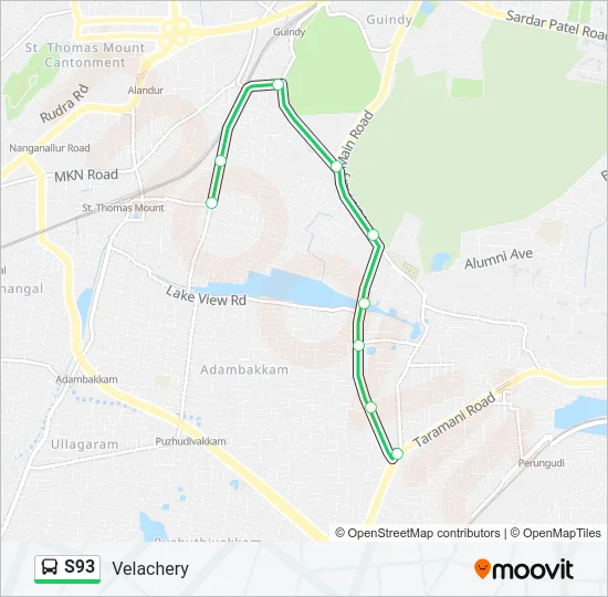 S93 Bus Line Map