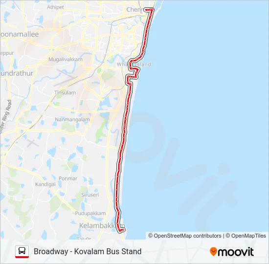 109TCT Bus Line Map