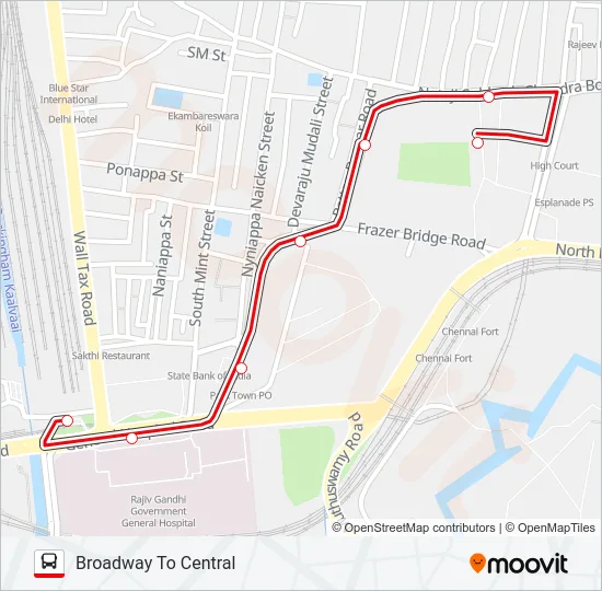 109T Bus Line Map