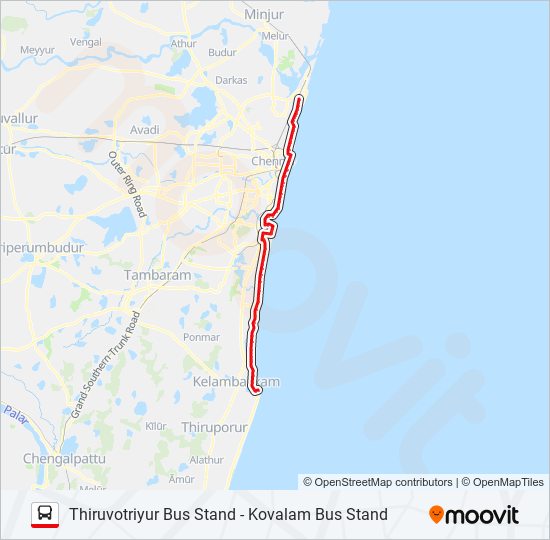 109T bus Line Map