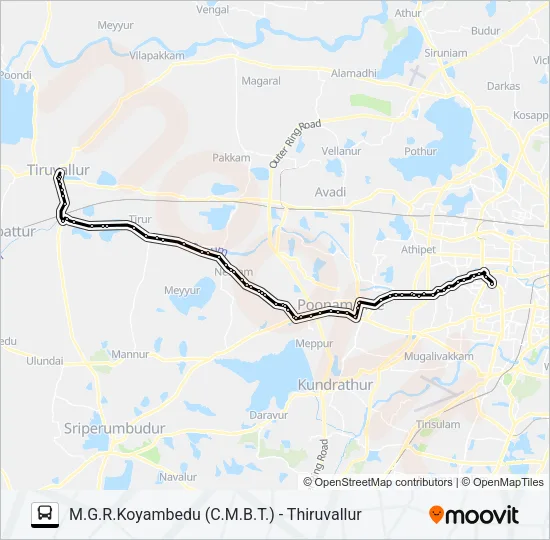 153A Bus Line Map