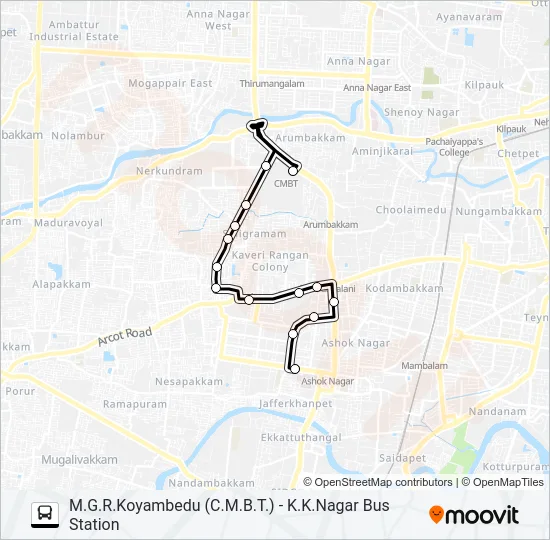 153A Bus Line Map