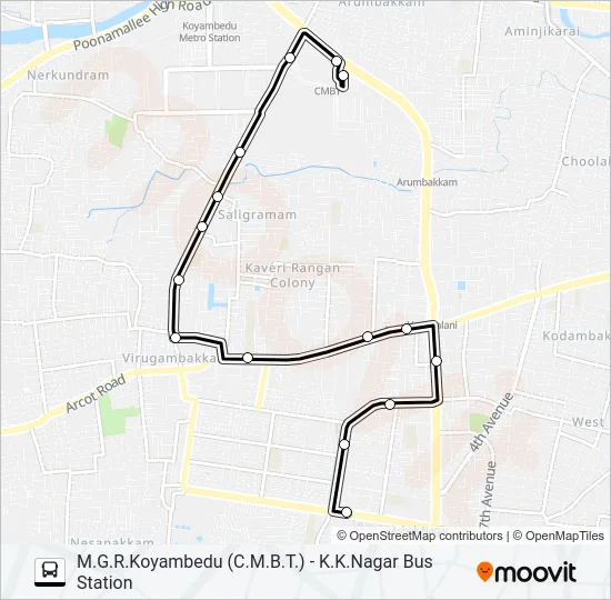 153A Bus Line Map
