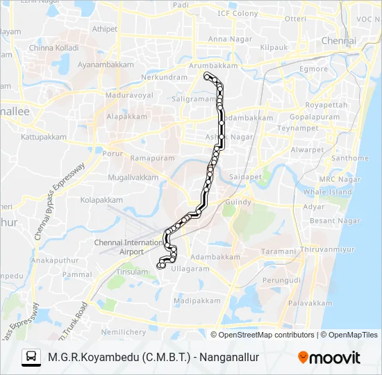 70N Bus Line Map