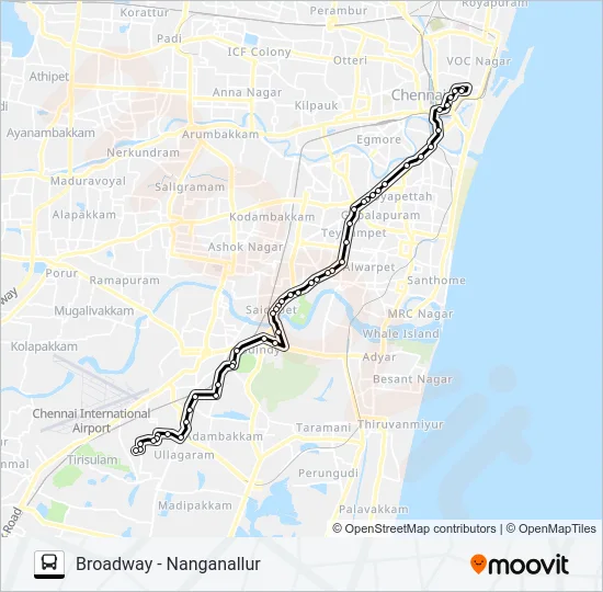 52K Bus Line Map