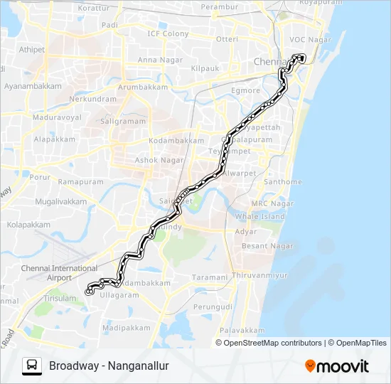 52K Bus Line Map