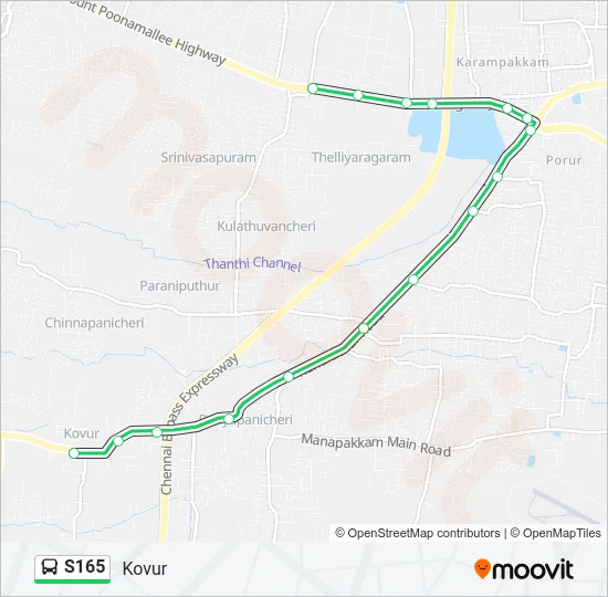 S165 Bus Line Map