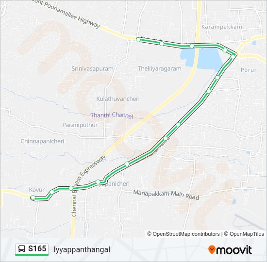 S165 Bus Line Map