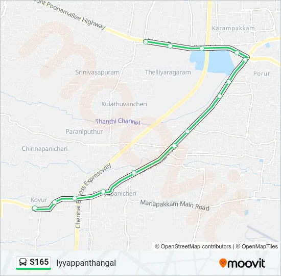 S165 Bus Line Map