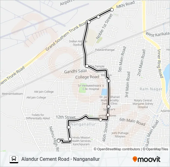 70N Bus Line Map