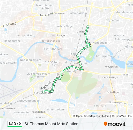 S76 Bus Line Map