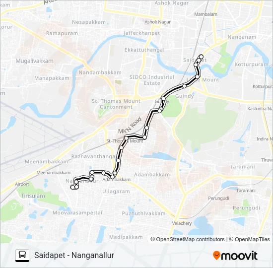 52K Bus Line Map