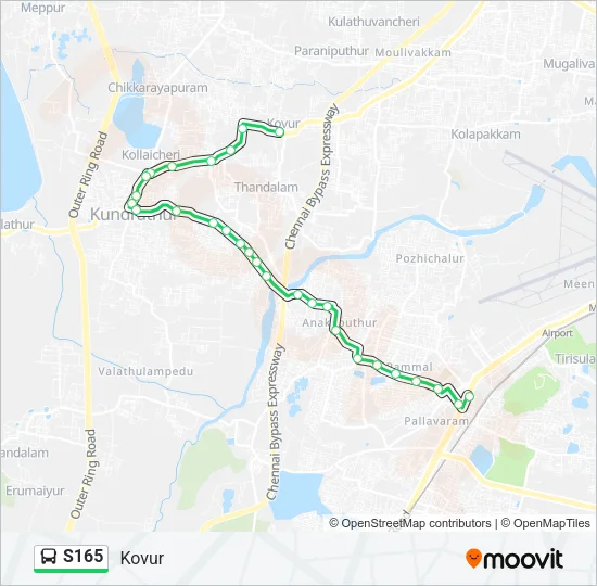 S165 Bus Line Map