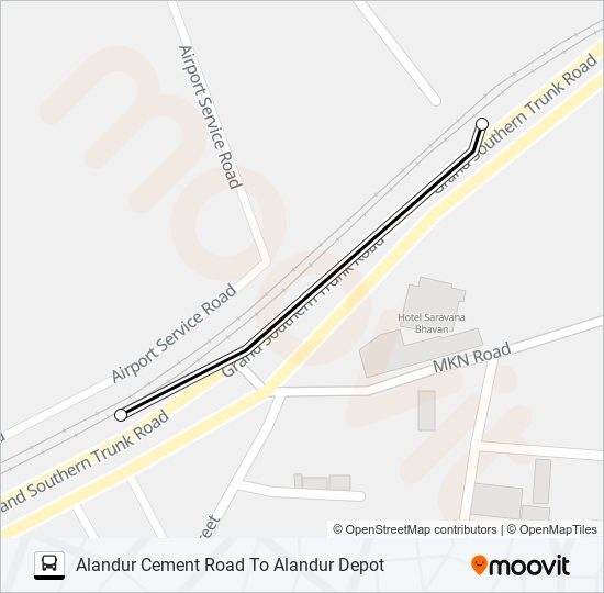 70N bus Line Map