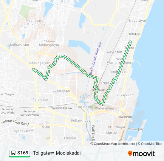 S169 Bus Line Map