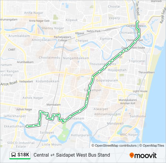 S18K Bus Line Map