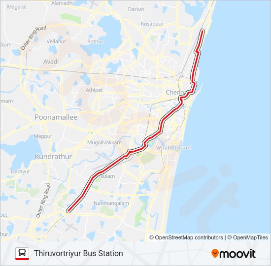 1B Bus Line Map