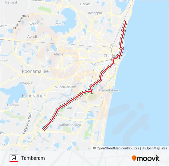 1B Bus Line Map