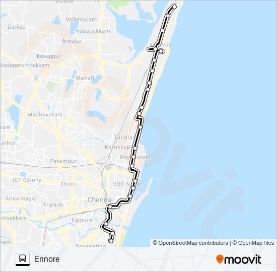 1J bus Line Map