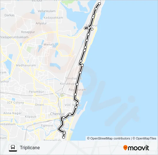 1J Bus Line Map