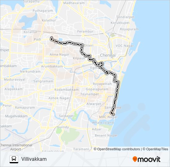 22 bus Line Map